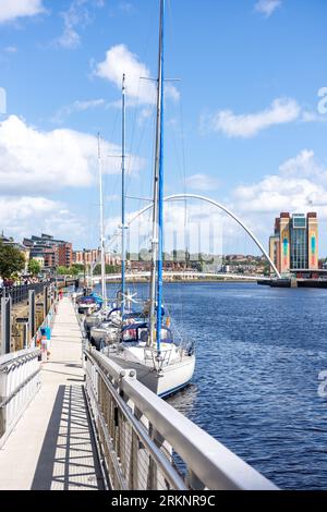 Newcastle City Marina on River Tyne, Newcastle upon Tyne, Tyne and Wear, Angleterre, Royaume-Uni Banque D'Images