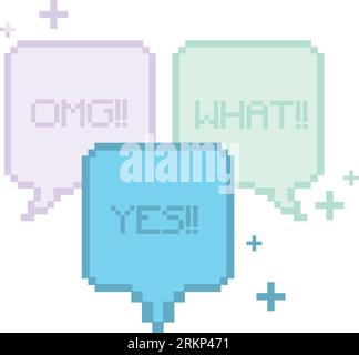 Vecteur isolé de chat de bulle de parole comique pixelisé coloré Illustration de Vecteur
