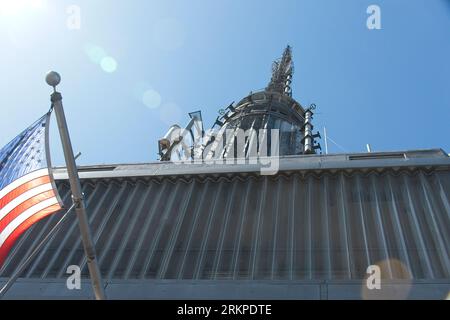 L'antenne qui se trouve au sommet de l'Empire State Building West 34th Street Midtown Manhattan NYC 2009 Banque D'Images