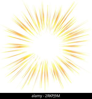 A yellow explosion effect. Square background illustration material with cartoon effect lines drawn. Stock Vector