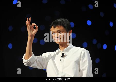 Bildnummer : 58011672 Datum : 10.09.2011 Copyright : imago/Xinhua (120521) -- PÉKIN, 21 mai 2012 (Xinhua) -- photo prise le 10 septembre 2011 montre Ma Yun, également connu sous le nom de Jack Ma, président et chef de la direction du groupe Alibaba. Le groupe Alibaba, une entreprise chinoise de e-commerce leader, a annoncé lundi qu'il dépenserait environ 7 milliards de dollars américains pour racheter jusqu'à la moitié de son actionnaire principal Yahoo! Inc. Dans la société, soit environ 20 % des actions entièrement diluées d Alibaba. Selon un accord conclu avec Yahoo, Alibaba rachètera les actions avec 6,3 billi Banque D'Images