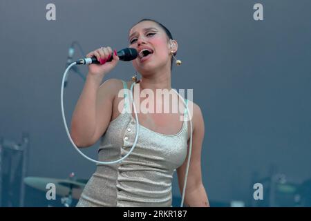 Portsmouth, Royaume-Uni. 25 août 2023. Chanteuse-compositrice britannique née à Londres, Rachel Agatha Keen connue sous son nom de scène raye se produit en direct sur scène au Victorious Festival. (Photo de Dawn Fletcher-Park/SOPA Images/Sipa USA) crédit : SIPA USA/Alamy Live News Banque D'Images