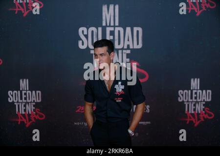 23 août 2023, Madrid, Madrid, Espagne : l'acteur espagnol Mario Casas pose lors d'un photocall pour les médias avant la première du film 'mi soledad tiene Alass', à Madrid (Espagne). Mario Casas, lauréat d'un Goya du meilleur acteur principal pour le film 'No mataras', fait le saut dans la production et la réalisation avec son premier film 'mi soledad tiene Alass', qui sortira en salles le 25 août. Le film, situé dans les quartiers où le réalisateur a passé son enfance, suit un groupe d'enfants qui vivent la vie sur le bord et volent les magasins de bijoux jusqu'à ce que quelque chose tourne mal et, bien sûr, th Banque D'Images