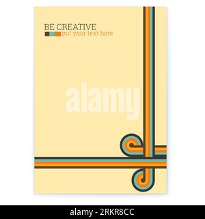 Motif abstrait rétro avec style pipeline plié. Nuances vintage. Illustration de Vecteur