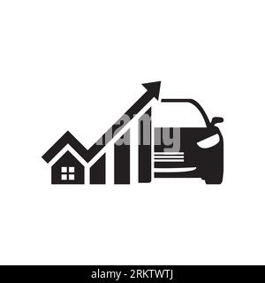 Car running costs icon. Cost of living. Price growth. Vector icon isolated on white background. Stock Vector