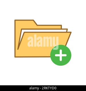 Icône Ajouter des fichiers Vector, Ajouter un symbole de dossier. Illustration vectorielle plate simple et moderne pour application mobile, site Web ou application de bureau Illustration de Vecteur