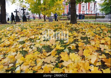 Bildnummer : 58588287 Datum : 14.10.2012 Copyright : imago/Xinhua (121014) -- MOSCOU, 14 octobre 2012 (Xinhua) -- marcher près de feuilles jaunes éparses à Moscou, 14 octobre 2012. (Xinhua/Jiang Kehong) RUSSIE-MOSCOU-AUTOMNE PUBLICATIONxNOTxINxCHN Gesellschaft Jahreszeit Herbst xas x0x 2012 quer 58588287 Date 14 10 2012 Copyright Imago XINHUA Moscou OCT 14 2012 XINHUA marche près des feuilles jaunes éparses à Moscou OCT 14 2012 XINHUA Jiang Kehong Russie Moscou automne PUBLICATIONxNOTxINxCHN saison de la Société automne x0x 2012 horizontal Banque D'Images