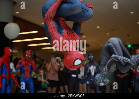 Cosplayers assistent à la deuxième journée de 'Fan Expo Canada' au Metro Toronto Convention Centre à Toronto, Ontario, Canada, le 25 août 2023. (Photo d'Arrh Chopra/NurPhoto) crédit : NurPhoto SRL/Alamy Live News Banque D'Images