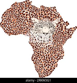 Carte de l'Afrique formée par un motif léopard Illustration de Vecteur