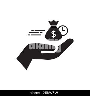 crédit instantané facile, paiement de prêt, icône d'argent rapide, symbole de ligne mince de finance pour le web et le téléphone mobile sur fond blanc Illustration de Vecteur