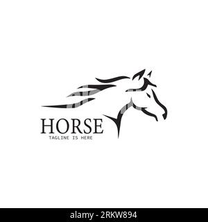 Fast Horse logo Design Vector, Design créatif, modèle, illustration Illustration de Vecteur