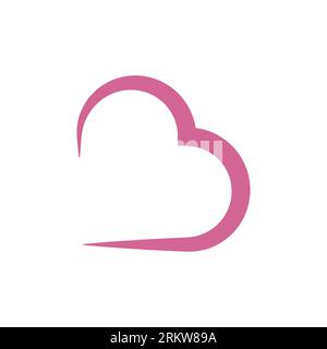 Lettre B lettre initiale Pink Heart Shape Belly Icon Vector logo Template Illustration de Vecteur