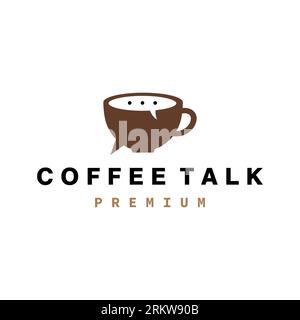 Modèle de vecteur de conception de logo Coffee Talk Illustration de Vecteur