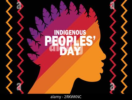 Illustration vectorielle de la Journée des peuples autochtones. Convient pour carte de voeux, affiche et bannière Illustration de Vecteur