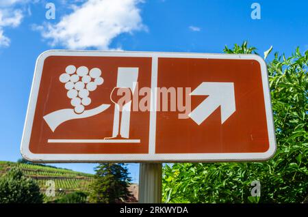 Un symbole de la route des vins - route des vins, route des vins en Alsace, France. Banque D'Images