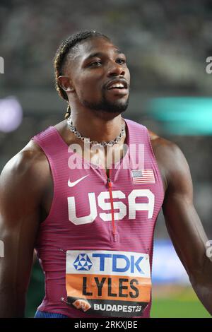 Budapest, Hungary. 26th Aug, 2023. Noah LYLES of USA Final 200 METRES MEN during the World Athletics Championships 2023 on August 25, 2023 at Nemzeti Atletikai Kozpont in Budapest, Hungary - Photo Laurent Lairys/PANORAMIC Credit: Abaca Press/Alamy Live News Stock Photo