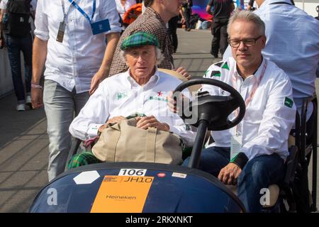 Zandvoort, Netherlands. 25th Aug, 2023. 25-08-2023 Zandvoort, practice session for the Dutch Formula 1 Grand PrixLinks - Sir Jacky Stewart picture and copyright Leo VOGELZANG, ATP images (VOGELZANG Leo/ATP/SPP) Credit: SPP Sport Press Photo. /Alamy Live News Stock Photo