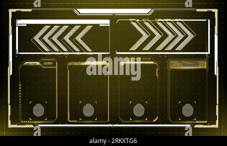 Jeu écran numérique futuriste, hud tech future cadre. Barres de boîte d'information, modèle de mise en page de cadre numérique moderne ensemble de cadres modernes, légendes pour Illustration de Vecteur