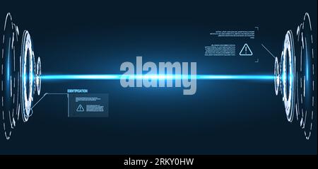 Conception d'écran d'interface HUD vectorielle futuriste. Titres de légendes numériques. HUD UI interface utilisateur graphique éléments d'écran futuristes définis. Ecran haute technologie pour Illustration de Vecteur