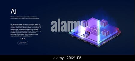Chattez avec IA, Intelligence artificielle. L'utilisation de l'invite de commande pour génère quelque chose, transformation technologique futuriste. Illustration de Vecteur