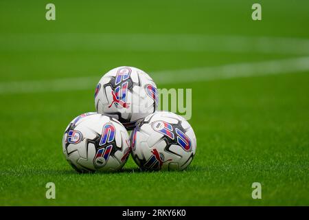 West Bromwich, Royaume-Uni. 26 août 2023. EFL footballs avant le match du championnat Sky Bet West Bromwich Albion vs Middlesbrough aux Hawthorns, West Bromwich, Royaume-Uni, le 26 août 2023 (photo Steve Flynn/News Images) à West Bromwich, Royaume-Uni le 8/26/2023. (Photo Steve Flynn/News Images/Sipa USA) crédit : SIPA USA/Alamy Live News Banque D'Images