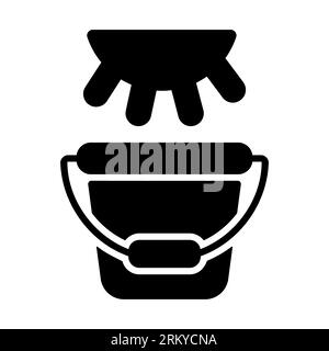 Pis de vache et seaux. Icône de glyphe vecteur de lait frais. Enseigne de produits laitiers. Symbole graphique pour la conception de sites Web et d'applications de cuisine, logo, application, interface utilisateur Illustration de Vecteur