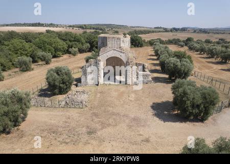 Documentation photographique des vestiges de l'abbaye de San Bruzio Italie Banque D'Images