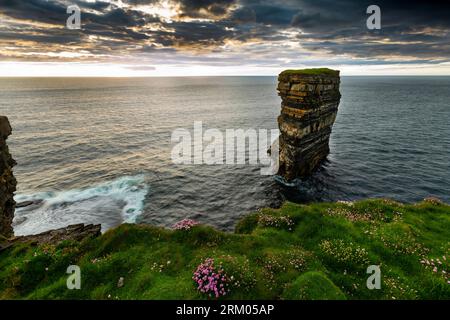 Sea Stack à Downpatrick Head, comté de Mayo, Irlande Banque D'Images