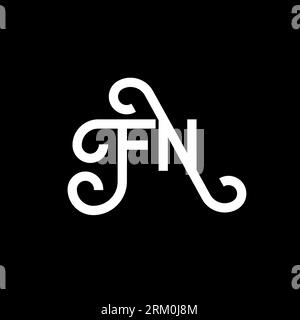Design de logo de lettre FN sur fond noir. FN Creative initiales logo concept. lettre fn. Conception de lettre blanche FN sur fond noir. F N Illustration de Vecteur