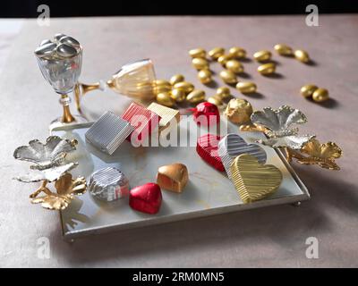gros plan photo isolée de bon chocolat. chocolat sur une assiette Banque D'Images