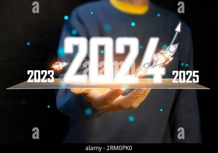 Idées, objectifs et réalisations pour le nouvel an 2024 2024 Banque D'Images