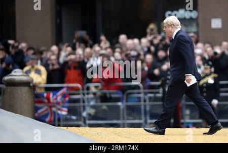 Bildnummer : 59529618 Datum : 17.04.2013 Copyright : imago/Xinhua (130417) -- LONDRES, 17 avril 2013 (Xinhua) -- Boris Johnson, maire de Londres, arrive pour les funérailles de l'ancienne première ministre britannique Margaret Thatcher, devant St. Cathédrale de Paul à Londres, Grande-Bretagne, le 17 avril 2013. Les funérailles de Margaret Thatcher, la première femme Premier ministre britannique, ont commencé mercredi à 11 heures, heure locale, à Londres. (Xinhua/Wang Lili) (ybg) BRITAIN-LONDON-THATCHER-FUNERAL PUBLICATIONxNOTxINxCHN Gedenken Trauer Trauermarsch People xsp x0x 2013 quer o0 Politik 59529618 Date 17 04 2013 Copyright IMA Banque D'Images