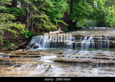 Au train tombe dans le nord du Michigan Banque D'Images