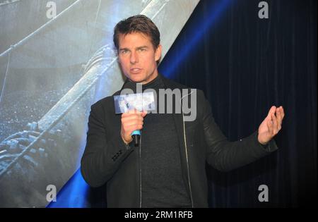 Bildnummer: 59621476  Datum: 09.05.2013  Copyright: imago/Xinhua (130509) -- BEIJING, May 9, 2013 (Xinhua) -- Actor Tom Cruise attends the premiere of his new movie Oblivion in Beijing, capital of China, May 9, 2013. The Hollywood science fiction movie will be released on May 10. (Xinhua)(wjq) CHINA-BEIJING-TOM CRUISE-OBLIVION-PREMIERE (CN) PUBLICATIONxNOTxINxCHN Entertainment people xas x0x 2013 quer premiumd      59621476 Date 09 05 2013 Copyright Imago XINHUA  Beijing May 9 2013 XINHUA Actor Tom Cruise Attends The Premiere of His New Movie Oblivion in Beijing Capital of China May 9 2013 The Stock Photo