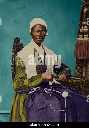 Sojourner Truth. 1864. Truth a vendu des cartes de visite et des cartes de cabinet, comme celle-ci, pour recueillir des fonds pour son travail. Ces cartes portaient son nom acco Banque D'Images