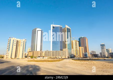 Développement de la ville Bahreïn. Développement urbain à Bahreïn. Construit des bâtiments résidentiels à Seef Bahrain Banque D'Images