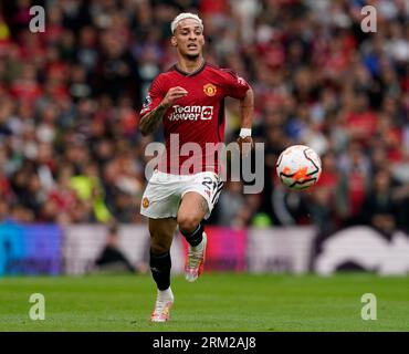 MANCHESTER, ROYAUME-UNI. 26 août 2023. Antony de Manchester United lors du match de Premier League à OLD TRAFFORD, MANCHESTER. Le crédit photo devrait se lire : Andrew Yates/Sportimage crédit : Sportimage Ltd/Alamy Live News Banque D'Images