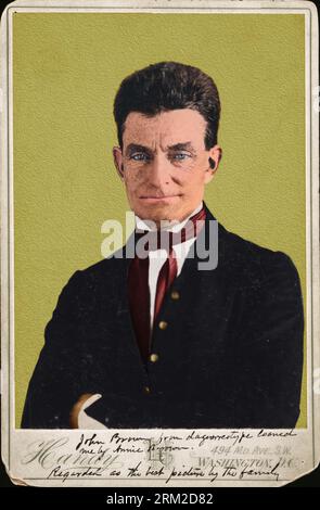 John Brown d'un daguerréotype. La photographie montre un portrait en demi-longueur de John Brown, face à l'avant avec les bras croisés copié d'un daguerréotype pris Banque D'Images