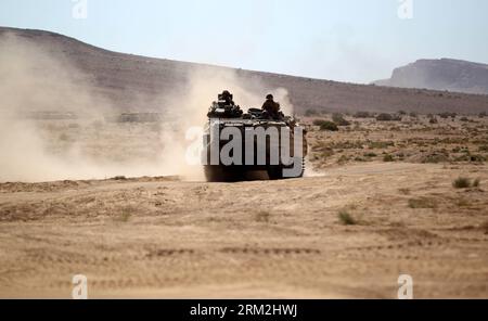 Bildnummer: 59841272  Datum: 16.06.2013  Copyright: imago/Xinhua (130616) -- QUWEIRA, June 16, 2013 (Xinhua) -- U.S. soldiers particiapte in the multinational training military exercise, codenamed Eager Lion, at the city of Quweira, 290 km south of Amman, Jordan, on June 16, 2013. (Xinhua/Mohammad Abu Ghosh) JORDAN-US-QUWEIRA-MILITARY-EXERCISE PUBLICATIONxNOTxINxCHN Gesellschaft Militär USA US Soldat Übung Manöver xas x0x 2013 quer premiumd      59841272 Date 16 06 2013 Copyright Imago XINHUA   June 16 2013 XINHUA U S Soldiers particiapte in The Multinational Training Military EXERCISE codenam Stock Photo