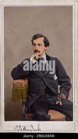 John Wilkes Booth. 1862. Booth (1838 – 1865) était un acteur de scène américain qui a assassiné le président américain Abraham Lincoln. Banque D'Images