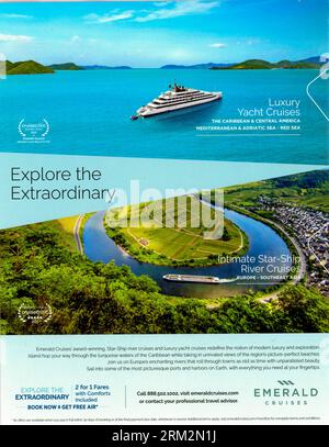 Magazine 'Conde Nast Traveler' juillet/août 2023 publication publicitaire, États-Unis Banque D'Images