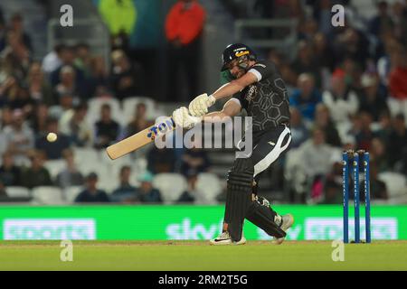 London, UK. 26th Aug, 2023. Phil Salt of The Manchester Originals as The Manchester Originals take on The Southern Brave in The Hundred men's eliminator at The Kia Oval. Credit: David Rowe/Alamy Live News Stock Photo