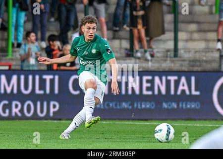 Lommel, Belgique. 26 août 2023. Zalan Vancsa (30 ans) de Lommel photographié lors d'un match de football entre SK Lommel et KMSK Deinze lors de la troisième journée de la Challenger Pro League pour le 2023-2024 le 26 août 2023 à Lommel, Belgique. Crédit : Sportpix/Alamy Live News Banque D'Images