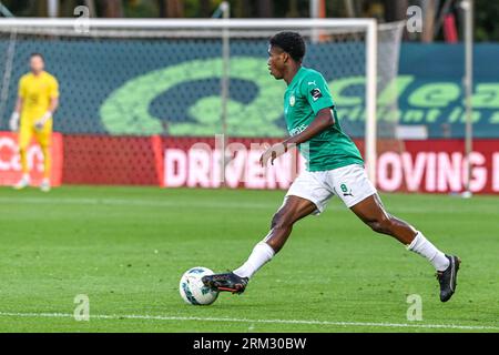 Lommel, Belgique. 26 août 2023. Dermane Karim (8 ans) de Lommel photographié lors d'un match de football entre SK Lommel et KMSK Deinze lors de la troisième journée de la Challenger Pro League pour le 2023-2024 le 26 août 2023 à Lommel, Belgique. Crédit : Sportpix/Alamy Live News Banque D'Images