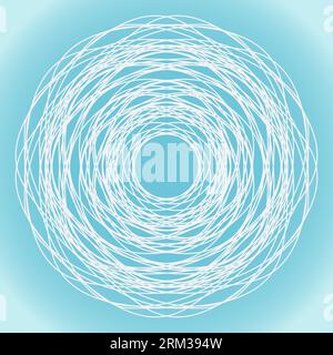 Flocon de neige de forme ronde ornée et de structure sur un fond bleu Illustration de Vecteur