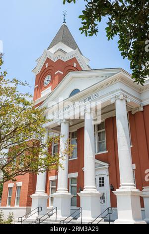 Statesboro Géorgie, palais de justice du comté de Bulloch, colonnes, extérieur, entrée principale du bâtiment Banque D'Images