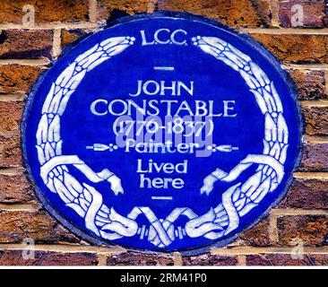 John Constable, Peintre, artiste, plaque bleue, Well Walk, Hampstead, Londres, Angleterre Banque D'Images