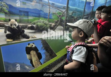 Bildnummer : 60415050 Datum : 31.08.2013 Copyright : imago/Xinhua (130831) -- TAIPEI, 31 août 2013 (Xinhua) -- enfants observent le panda géant Yuan Yuan et Tuan Tuan au zoo de Taipei à Taipei, dans le sud-est de la Chine Taiwan, 31 août 2013. Tuan Tuan et Yuan Yuan , une paire de panda présentée par le continent chinois à Taïwan en 2008, ont fêté samedi leur anniversaire de 9 ans. (Xinhua/Wu Ching-teng) (yxb) CHINA-TAIPEI-PANDA-BIRTHDAY(CN) PUBLICATIONxNOTxINxCHN xas x0x 2013 quer 60415050 Date 31 08 2013 Copyright Imago XINHUA Taipei août 31 2013 enfants XINHUA regarder géant Panda Yuan Yuan et Tuan Tuan Banque D'Images
