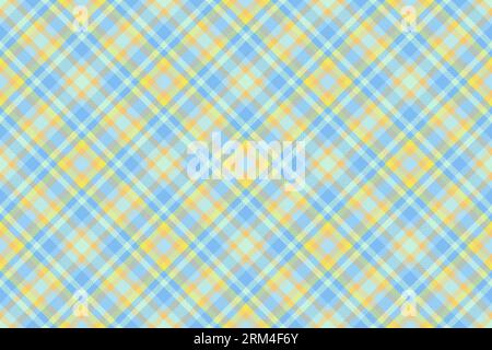 Plaid vectoriel sans couture de vérification de tissu de fond avec un motif tartan de texture textile dans des couleurs claires et cyan. Illustration de Vecteur