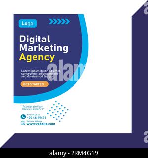 agence de marketing numérique et expert en conception de modèles de médias sociaux Illustration de Vecteur